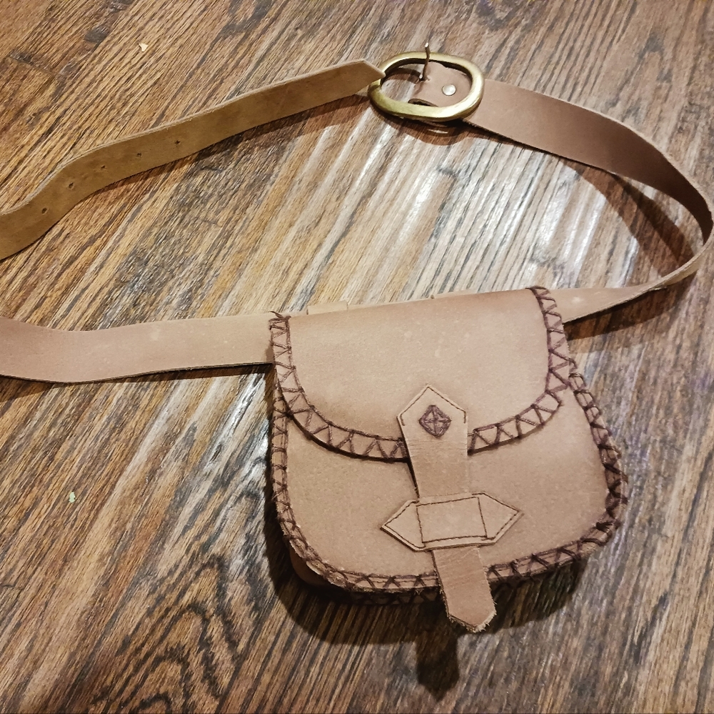 Brown Leather Belt Satchel